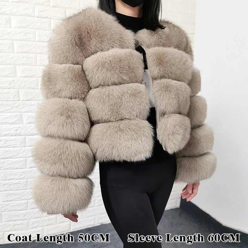 2025 MAOMAOKONG Natural Real Fox Fur Coat Women Winter Long Sleeve Luxury Raccoon Fur Jackets Thick Top Female Furry Coat Vest - MAGUSTA BEAUTY
