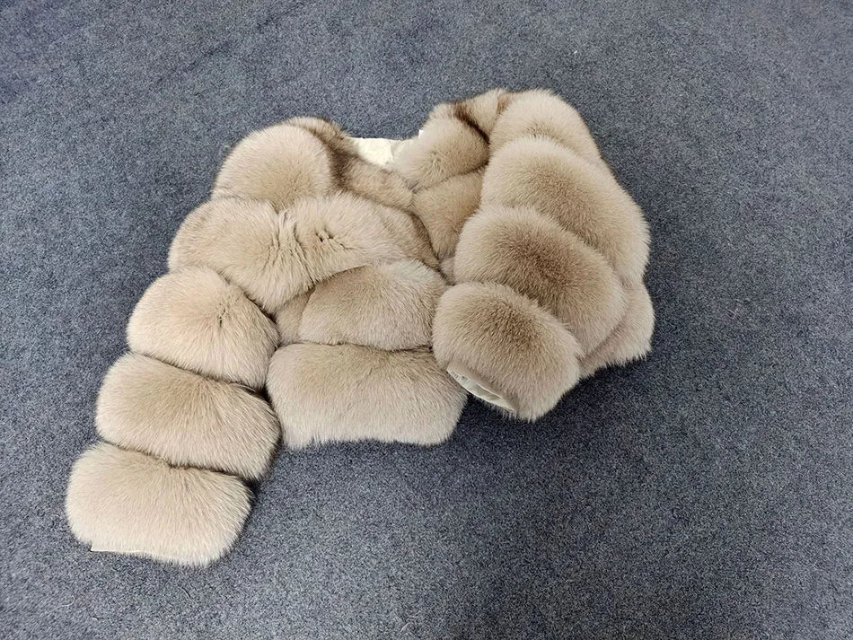 2025 MAOMAOKONG Natural Real Fox Fur Coat Women Winter Long Sleeve Luxury Raccoon Fur Jackets Thick Top Female Furry Coat Vest - MAGUSTA BEAUTY