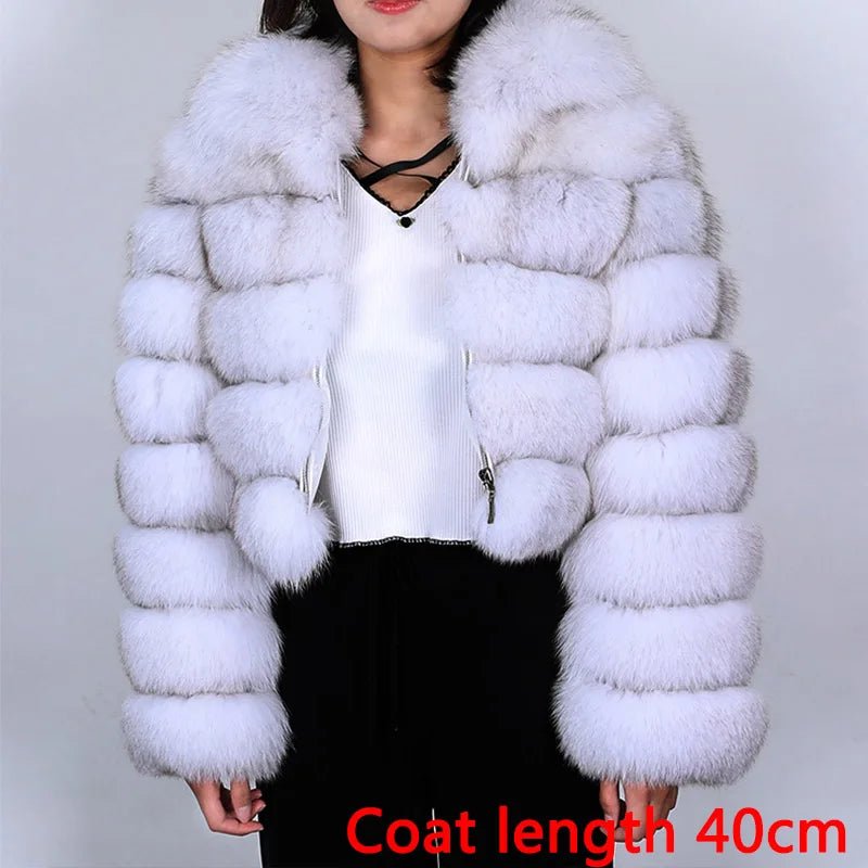 2025 MAOMAOKONG Natural Real Fox Fur Coat Women Winter Long Sleeve Luxury Raccoon Fur Jackets Thick Top Female Furry Coat Vest - MAGUSTA BEAUTY