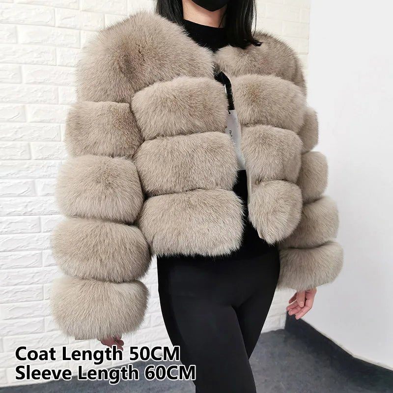 2025 MAOMAOKONG Natural Real Fox Fur Coat Women Winter Long Sleeve Luxury Raccoon Fur Jackets Thick Top Female Furry Coat Vest - MAGUSTA BEAUTY