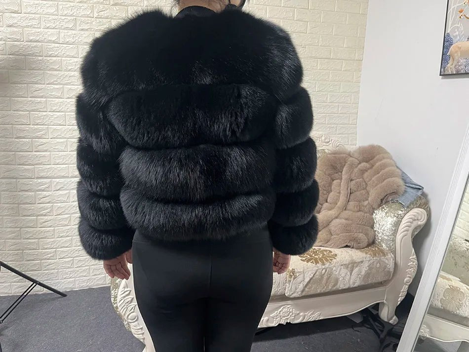 2025 MAOMAOKONG Natural Real Fox Fur Coat Women Winter Long Sleeve Luxury Raccoon Fur Jackets Thick Top Female Furry Coat Vest - MAGUSTA BEAUTY