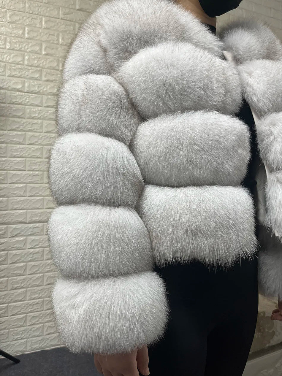 2025 MAOMAOKONG Natural Real Fox Fur Coat Women Winter Long Sleeve Luxury Raccoon Fur Jackets Thick Top Female Furry Coat Vest - MAGUSTA BEAUTY