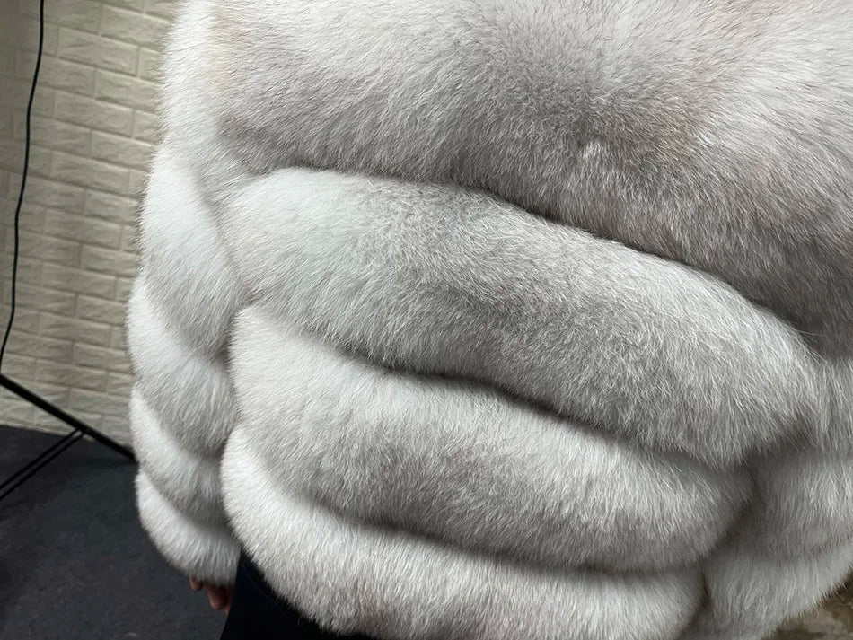 2025 MAOMAOKONG Natural Real Fox Fur Coat Women Winter Long Sleeve Luxury Raccoon Fur Jackets Thick Top Female Furry Coat Vest - MAGUSTA BEAUTY