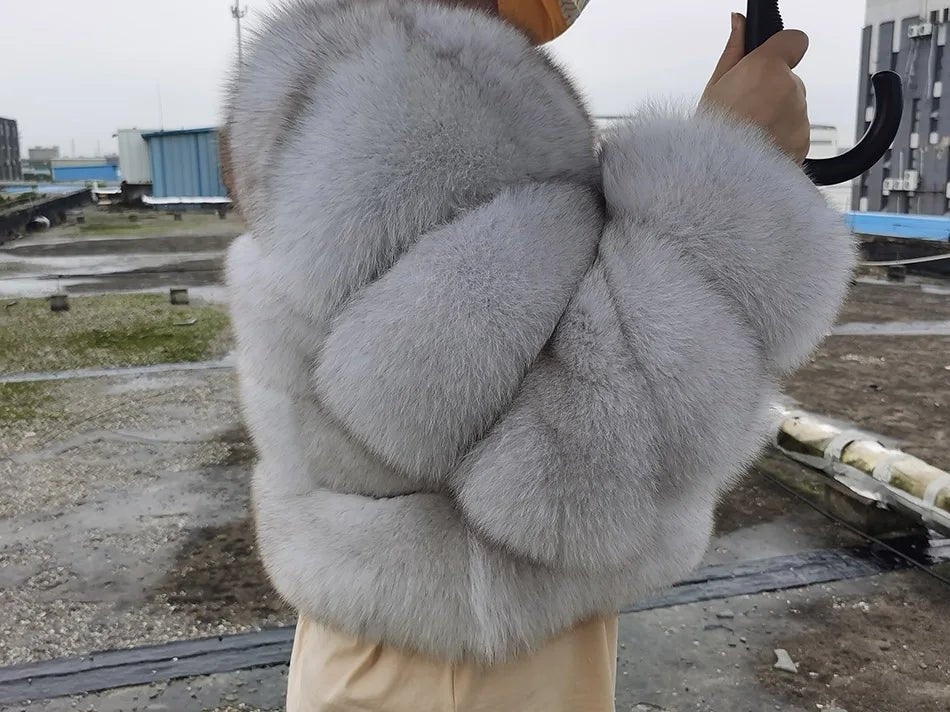 2025 MAOMAOKONG Natural Real Fox Fur Coat Women Winter Long Sleeve Luxury Raccoon Fur Jackets Thick Top Female Furry Coat Vest - MAGUSTA BEAUTY