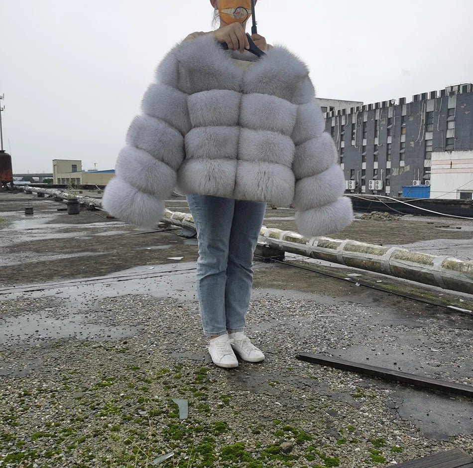 2025 MAOMAOKONG Natural Real Fox Fur Coat Women Winter Long Sleeve Luxury Raccoon Fur Jackets Thick Top Female Furry Coat Vest - MAGUSTA BEAUTY