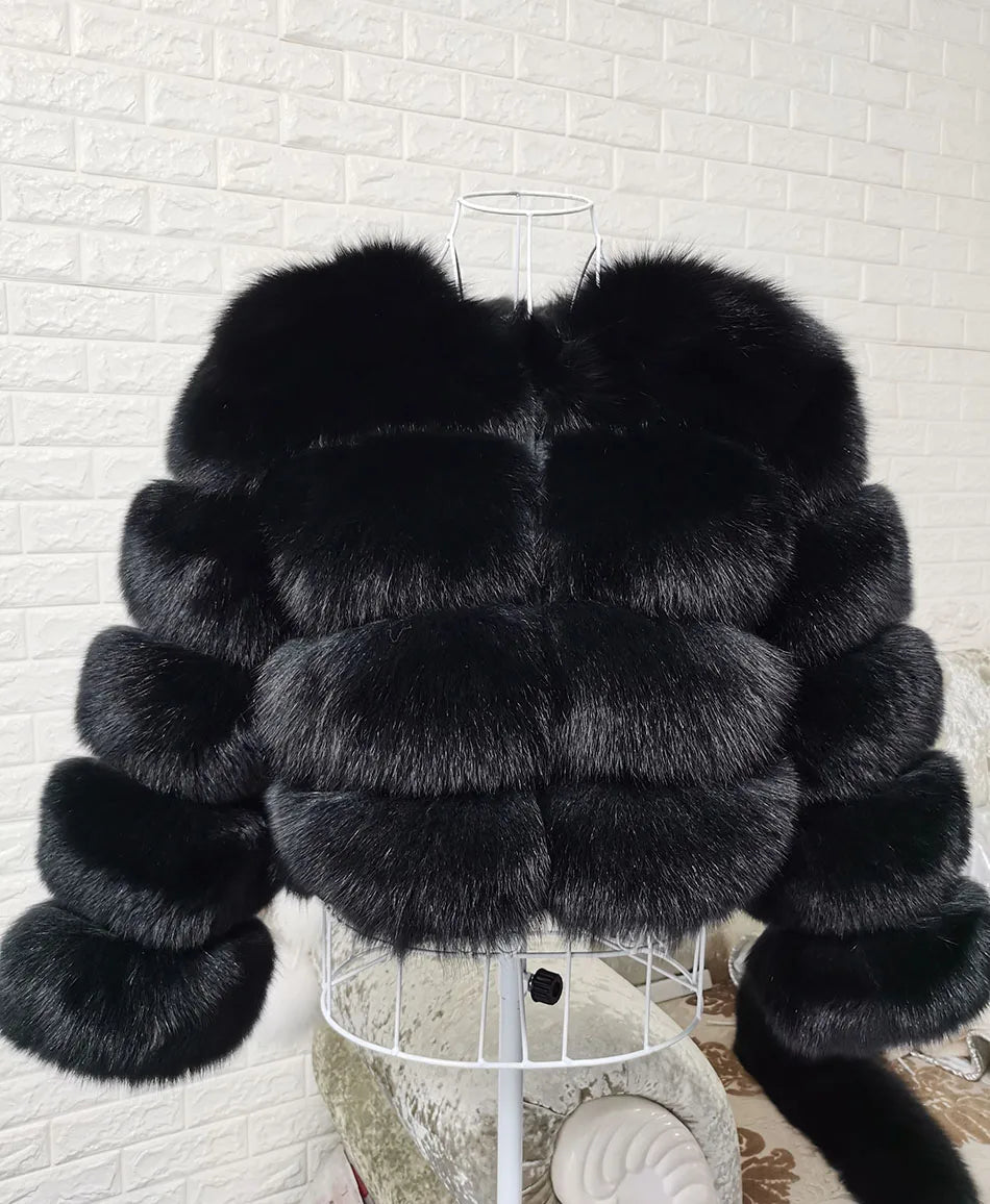 2025 MAOMAOKONG Natural Real Fox Fur Coat Women Winter Long Sleeve Luxury Raccoon Fur Jackets Thick Top Female Furry Coat Vest - MAGUSTA BEAUTY