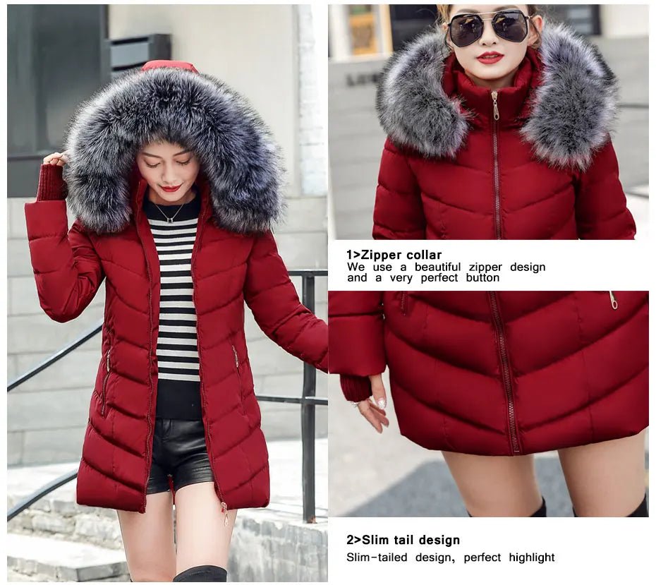 2025 New Arrival Fashion Slim Women Winter Jacket Cotton Padded Warm Thicken Ladies Coat Long Coats Parka Womens Jackets - MAGUSTA BEAUTY