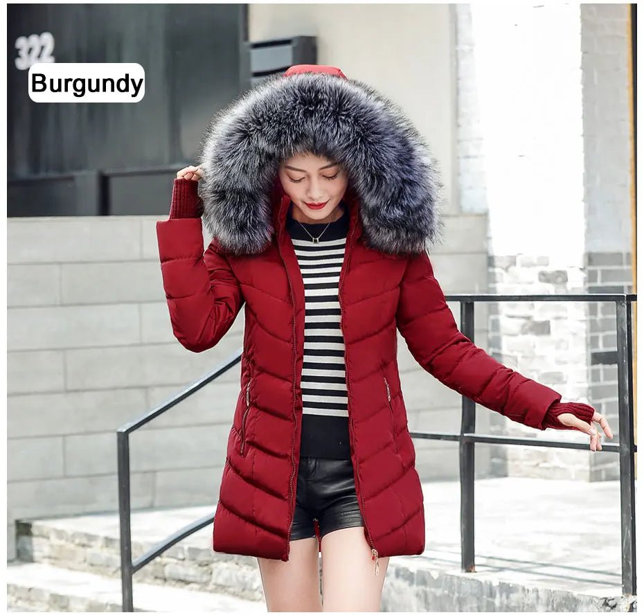 2025 New Arrival Fashion Slim Women Winter Jacket Cotton Padded Warm Thicken Ladies Coat Long Coats Parka Womens Jackets - MAGUSTA BEAUTY