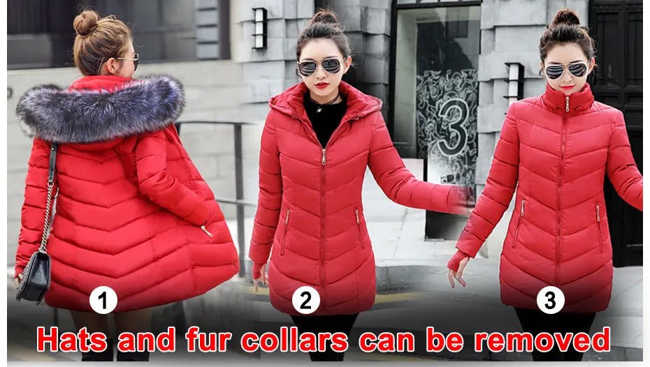 2025 New Arrival Fashion Slim Women Winter Jacket Cotton Padded Warm Thicken Ladies Coat Long Coats Parka Womens Jackets - MAGUSTA BEAUTY