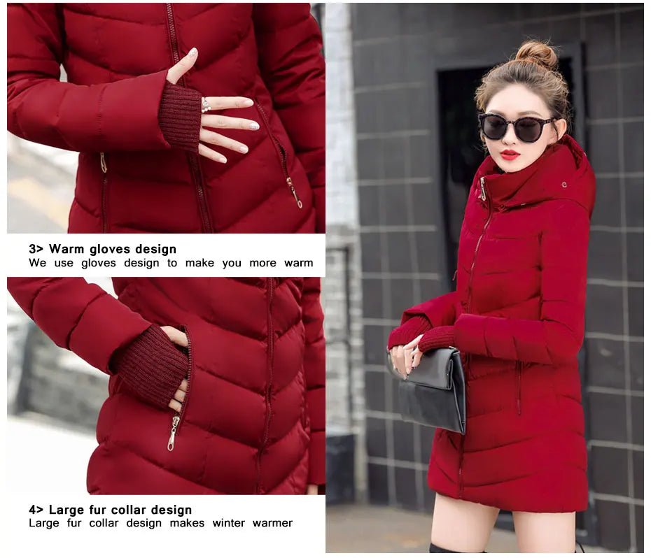 2025 New Arrival Fashion Slim Women Winter Jacket Cotton Padded Warm Thicken Ladies Coat Long Coats Parka Womens Jackets - MAGUSTA BEAUTY