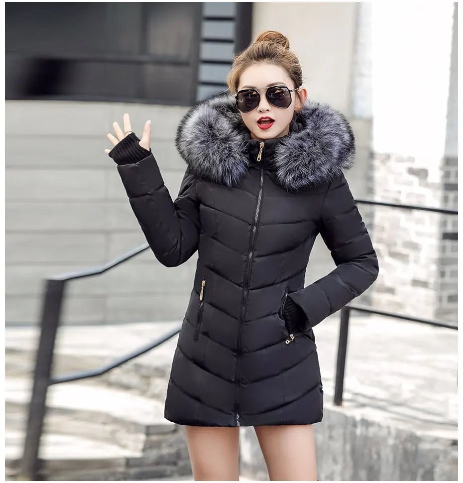 2025 New Arrival Fashion Slim Women Winter Jacket Cotton Padded Warm Thicken Ladies Coat Long Coats Parka Womens Jackets - MAGUSTA BEAUTY