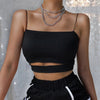2025 New Fashion Hot Sexy Women Summer Sexy Casual Sleeveless Cut - Out Short Tee Shirt Crop Top Vest Strap Tank Top Blouse - MAGUSTA BEAUTY