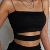 2025 New Fashion Hot Sexy Women Summer Sexy Casual Sleeveless Cut - Out Short Tee Shirt Crop Top Vest Strap Tank Top Blouse - MAGUSTA BEAUTY