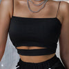 2025 New Fashion Hot Sexy Women Summer Sexy Casual Sleeveless Cut - Out Short Tee Shirt Crop Top Vest Strap Tank Top Blouse - MAGUSTA BEAUTY