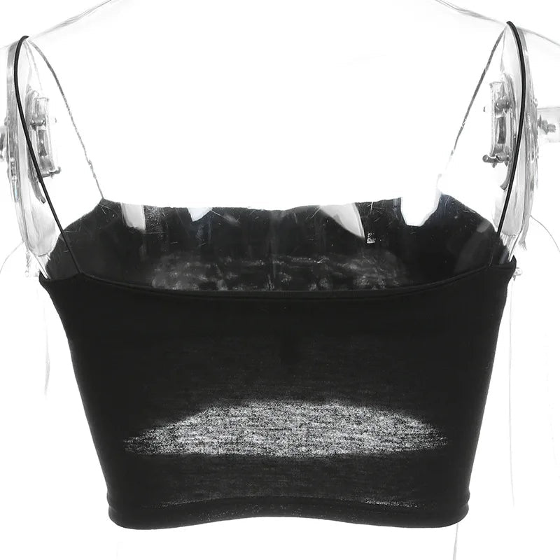 2025 New Fashion Hot Sexy Women Summer Sexy Casual Sleeveless Cut - Out Short Tee Shirt Crop Top Vest Strap Tank Top Blouse - MAGUSTA BEAUTY