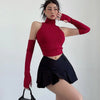 2025 New Spicy Girls Y2k Tops Oversleeve Sexy Turtleneck Tank Top for Women's Slim Fit Short tshirt Skinny Streetwear Crop Top - MAGUSTA BEAUTY