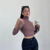 2025 New Spicy Girls Y2k Tops Oversleeve Sexy Turtleneck Tank Top for Women's Slim Fit Short tshirt Skinny Streetwear Crop Top - MAGUSTA BEAUTY