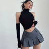 2025 New Spicy Girls Y2k Tops Oversleeve Sexy Turtleneck Tank Top for Women's Slim Fit Short tshirt Skinny Streetwear Crop Top - MAGUSTA BEAUTY
