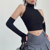 2025 New Spicy Girls Y2k Tops Oversleeve Sexy Turtleneck Tank Top for Women's Slim Fit Short tshirt Skinny Streetwear Crop Top - MAGUSTA BEAUTY