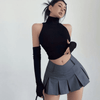 2025 New Spicy Girls Y2k Tops Oversleeve Sexy Turtleneck Tank Top for Women's Slim Fit Short tshirt Skinny Streetwear Crop Top - MAGUSTA BEAUTY