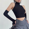 2025 New Spicy Girls Y2k Tops Oversleeve Sexy Turtleneck Tank Top for Women's Slim Fit Short tshirt Skinny Streetwear Crop Top - MAGUSTA BEAUTY