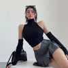 2025 New Spicy Girls Y2k Tops Oversleeve Sexy Turtleneck Tank Top for Women's Slim Fit Short tshirt Skinny Streetwear Crop Top - MAGUSTA BEAUTY