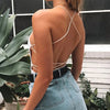 2025 Sexy Women Vest Crop Top Sleeveless Tanks Beach Women Sports Tank Tops Bodycon Party Backless Spaghetti Straps Clubwear - MAGUSTA BEAUTY
