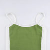 2025 Summer Casual Cami Backless Y2k Vintage Tank Top WomenSleeveless Knitted Crop Tops Green Sexy Basic Patchwork - MAGUSTA BEAUTY