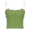 2025 Summer Casual Cami Backless Y2k Vintage Tank Top WomenSleeveless Knitted Crop Tops Green Sexy Basic Patchwork - MAGUSTA BEAUTY