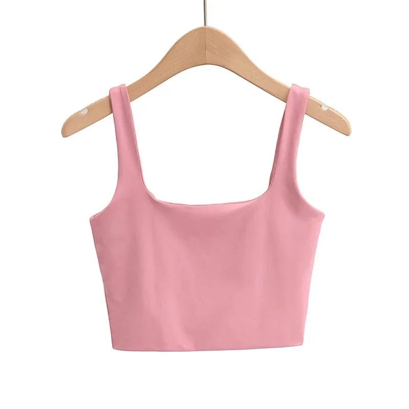 2025 Summer Women Sexy Sleeveless Tops Fashion Short Square Collar Tank Tops 6 Colors - MAGUSTA BEAUTY