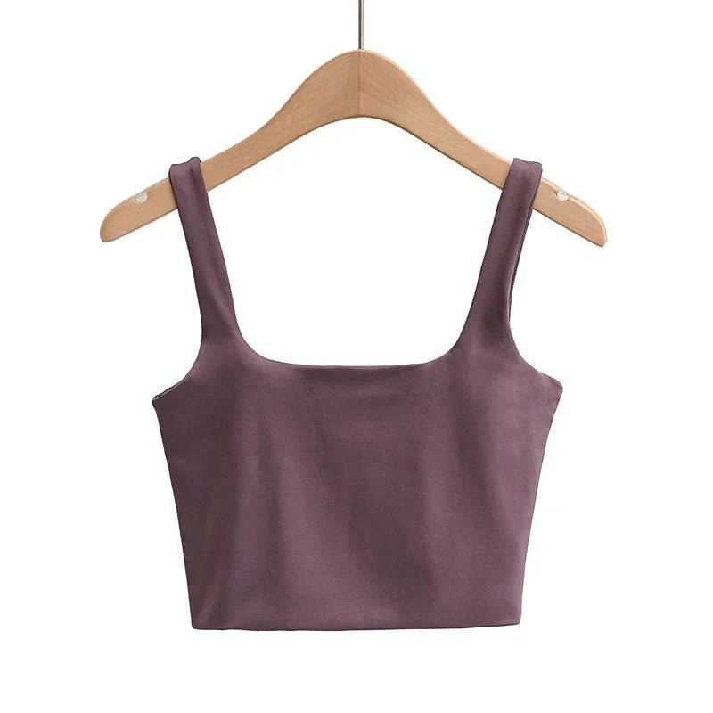 2025 Summer Women Sexy Sleeveless Tops Fashion Short Square Collar Tank Tops 6 Colors - MAGUSTA BEAUTY