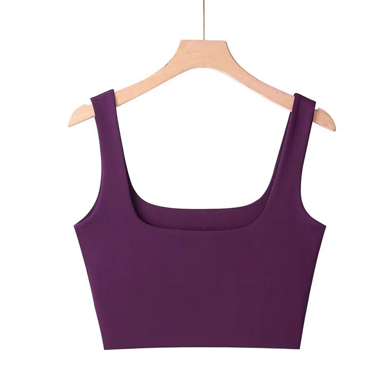 2025 Summer Women Sexy Sleeveless Tops Fashion Short Square Collar Tank Tops 6 Colors - MAGUSTA BEAUTY
