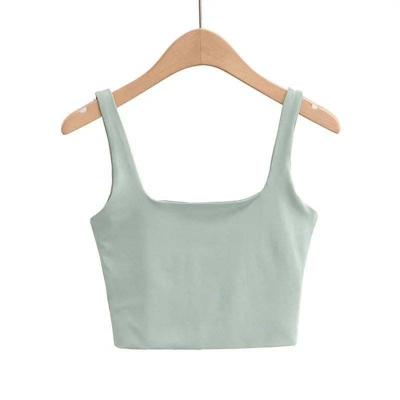 2025 Summer Women Sexy Sleeveless Tops Fashion Short Square Collar Tank Tops 6 Colors - MAGUSTA BEAUTY