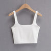 2025 Summer Women Sexy Sleeveless Tops Fashion Short Square Collar Tank Tops 6 Colors - MAGUSTA BEAUTY