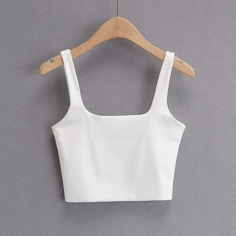 2025 Summer Women Sexy Sleeveless Tops Fashion Short Square Collar Tank Tops 6 Colors - MAGUSTA BEAUTY