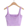 2025 Summer Women Sexy Sleeveless Tops Fashion Short Square Collar Tank Tops 6 Colors - MAGUSTA BEAUTY