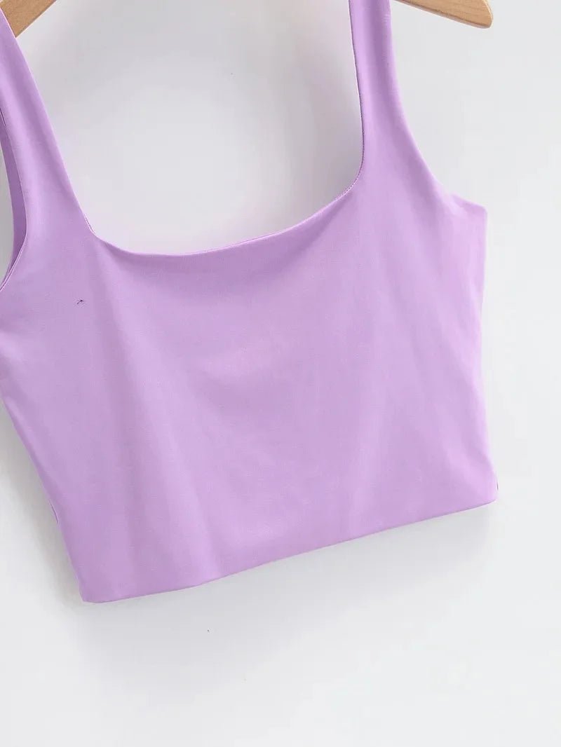 2025 Summer Women Sexy Sleeveless Tops Fashion Short Square Collar Tank Tops 6 Colors - MAGUSTA BEAUTY