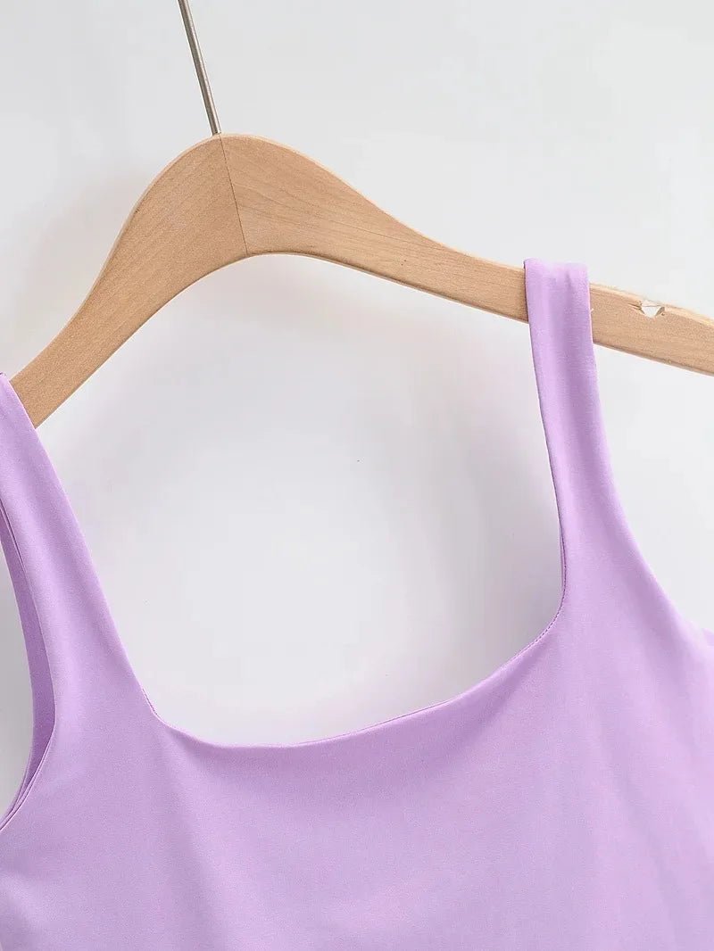 2025 Summer Women Sexy Sleeveless Tops Fashion Short Square Collar Tank Tops 6 Colors - MAGUSTA BEAUTY