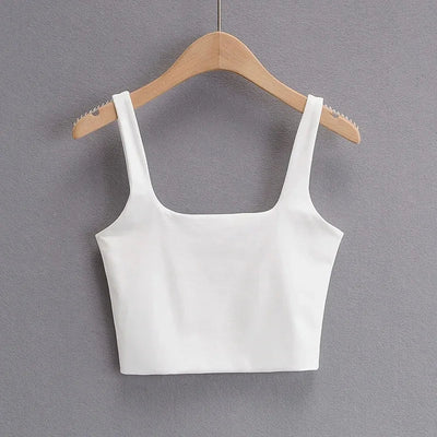 2025 Summer Women Sexy Sleeveless Tops Fashion Short Square Collar Tank Tops 6 Colors - MAGUSTA BEAUTY