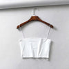 2025 Summer Women's Crop Top Sexy Elastic Cotton Camis sleeveless Short Tank Top Bar - MAGUSTA BEAUTY
