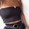 2025 Summer Women's Crop Top Sexy Elastic Cotton Camis sleeveless Short Tank Top Bar - MAGUSTA BEAUTY