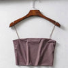 2025 Summer Women's Crop Top Sexy Elastic Cotton Camis sleeveless Short Tank Top Bar - MAGUSTA BEAUTY