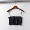 2025 Summer Women's Crop Top Sexy Elastic Cotton Camis sleeveless Short Tank Top Bar - MAGUSTA BEAUTY