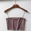 2025 Summer Women's Crop Top Sexy Elastic Cotton Camis sleeveless Short Tank Top Bar - MAGUSTA BEAUTY
