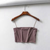 2025 Summer Women's Crop Top Sexy Elastic Cotton Camis sleeveless Short Tank Top Bar - MAGUSTA BEAUTY