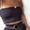 2025 Summer Women's Crop Top Sexy Elastic Cotton Camis sleeveless Short Tank Top Bar - MAGUSTA BEAUTY