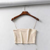 2025 Summer Women's Crop Top Sexy Elastic Cotton Camis sleeveless Short Tank Top Bar - MAGUSTA BEAUTY