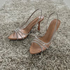 2025 Women Summer Rhinestone Slingback Pumps Office Lady Transparent Heeled Sandals Elegant Pointed Toe Female Sexy High Heels - MAGUSTA BEAUTY