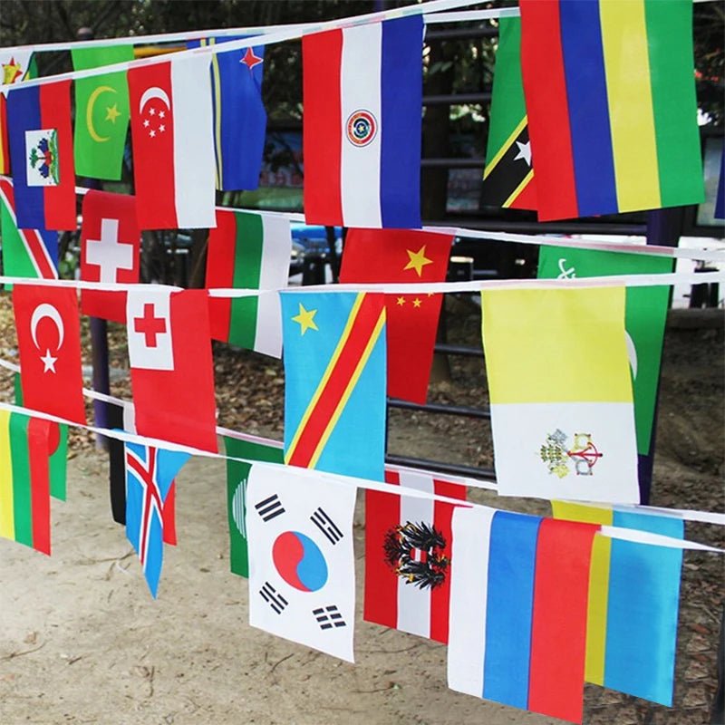 2026 14x21cm 48pcs Country Flag NEW Football Countries Flag Bunting National String Banner Event Garlands decoration - MAGUSTA BEAUTY