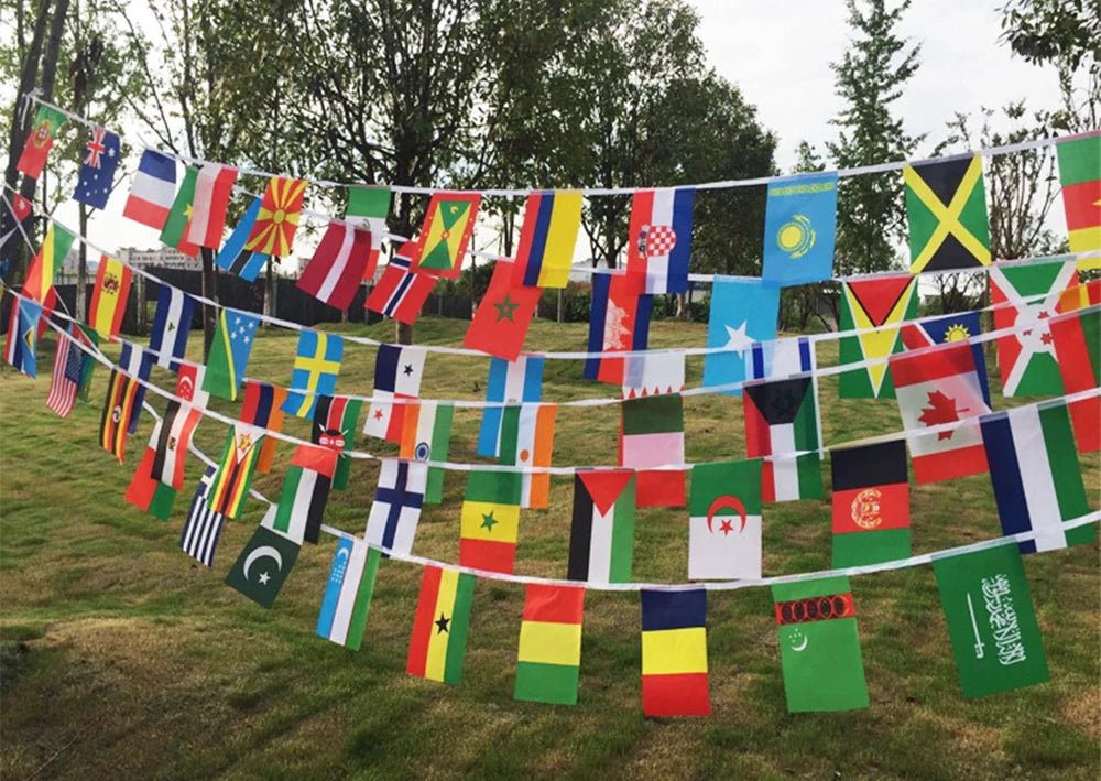 2026 14x21cm 48pcs Country Flag NEW Football Countries Flag Bunting National String Banner Event Garlands decoration - MAGUSTA BEAUTY